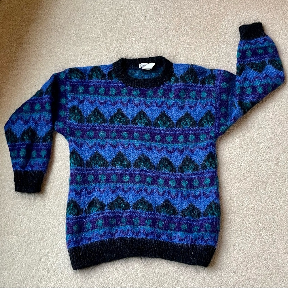 Retro Vintage 1990s Gallagher Mohair and Acrylic Sweater